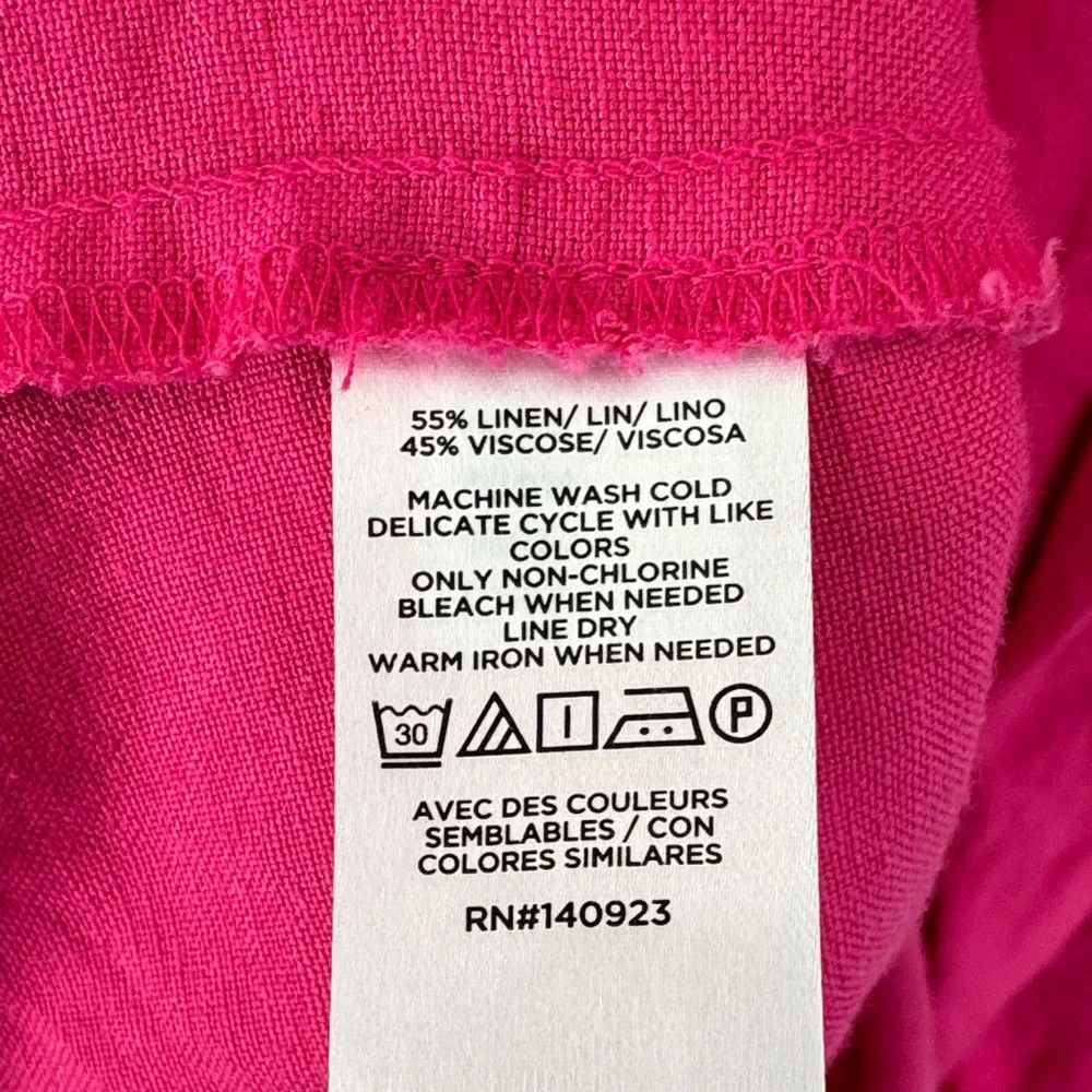 LOFT Fuchsia Dress with Button Detail